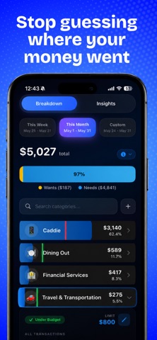Budget Caddie - Track Simply iPhone screenshot