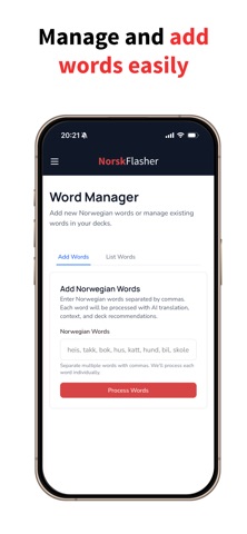 NorskFlashcards A1 to B2 screenshot