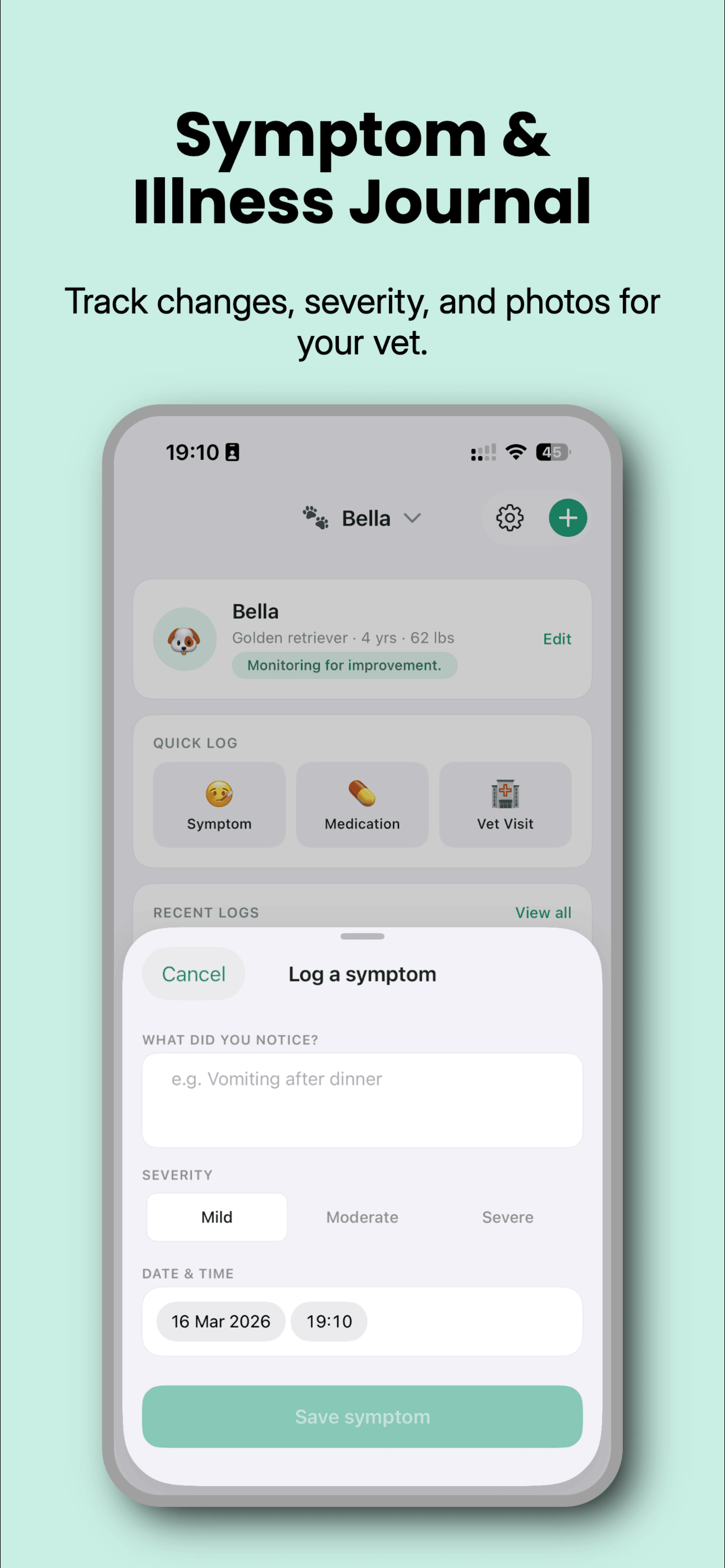 Pet Health Tracker: PetSage AI