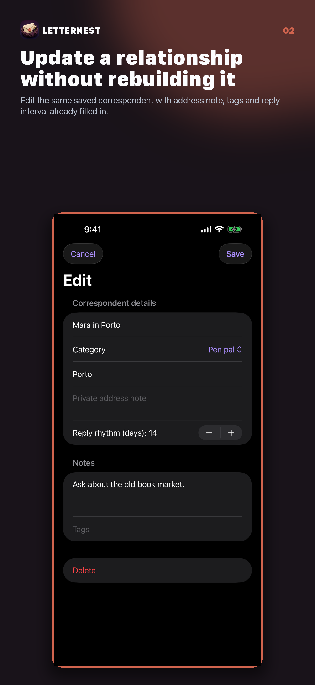 LetterNest: Pen Pal Tracker screenshot 2
