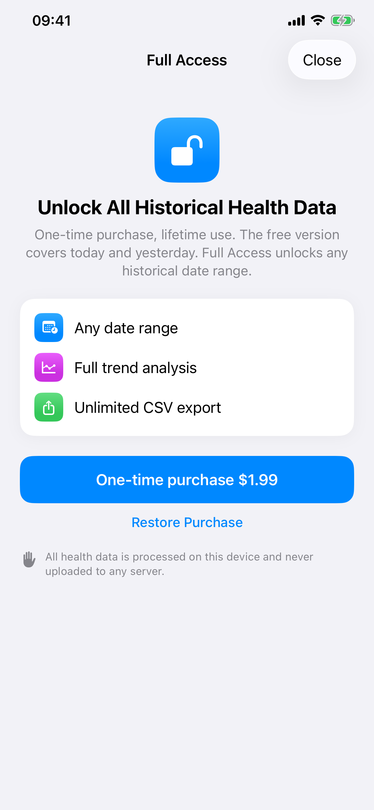 Health CSV Exporter