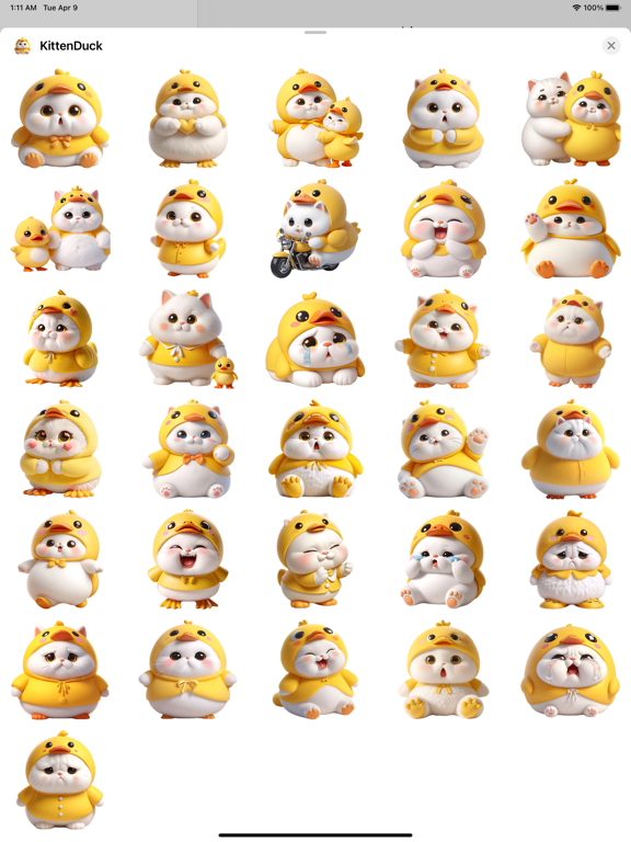 Cute Little Kitten is in Love iPad screenshot 5 - Stickers app