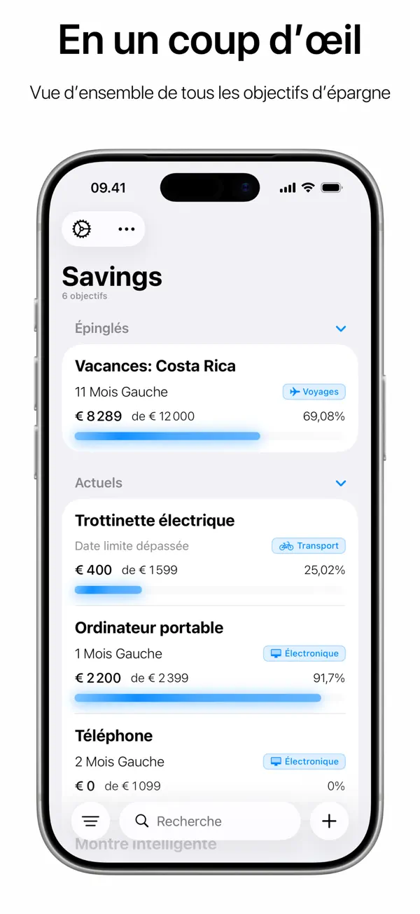 Screenshot #1 pour Savings - Objectifs d’épargne