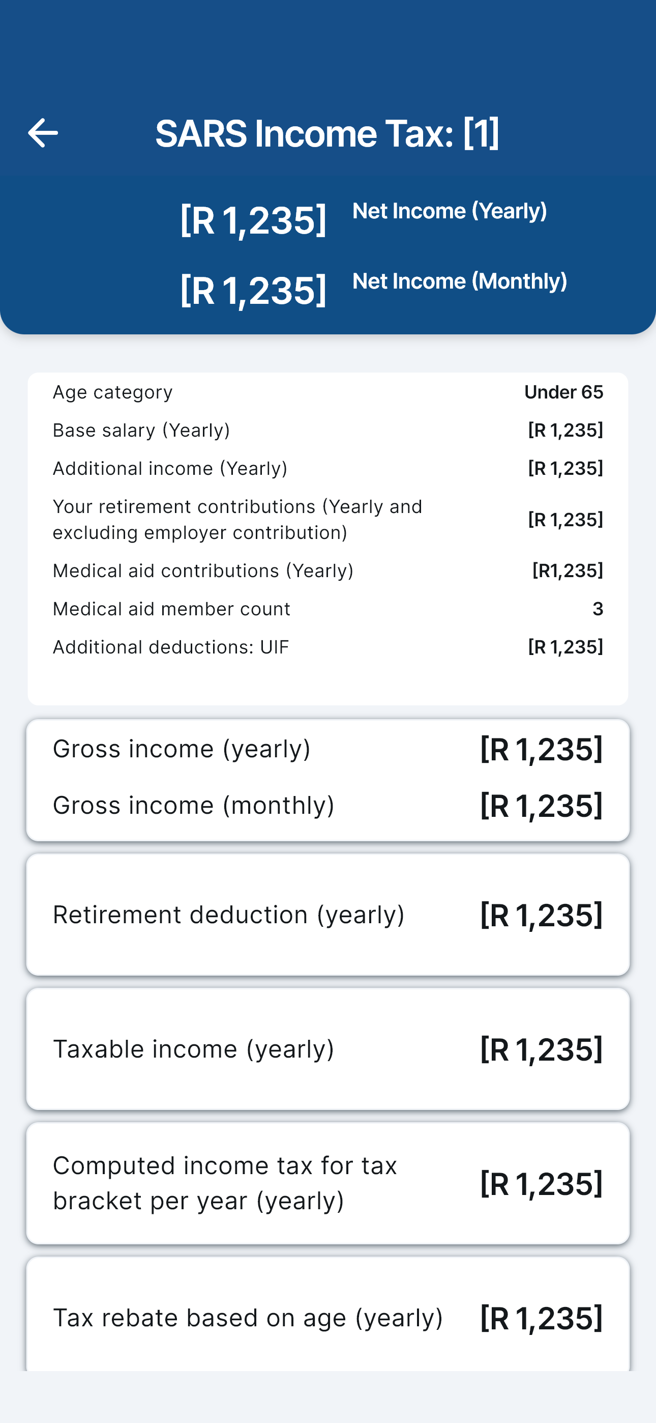 SARS Income Tax Calculator