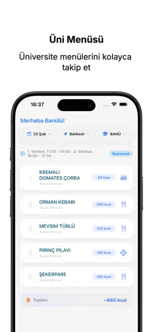Menü screenshot 2