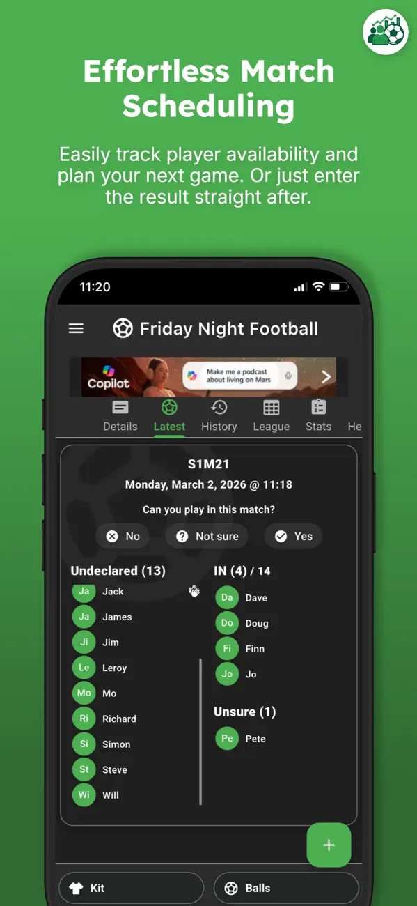 Screenshot #1 pour Our League App