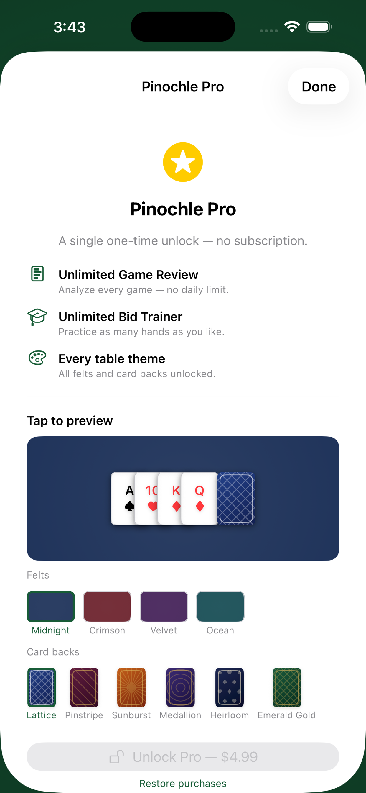 Pinochle: Partners & Cutthroat screenshot 8