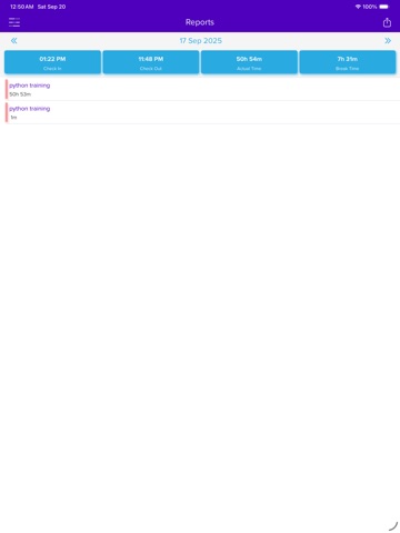 EZ Time Tracker iPad screenshot