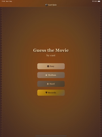 Cast Quiz iPad screenshot