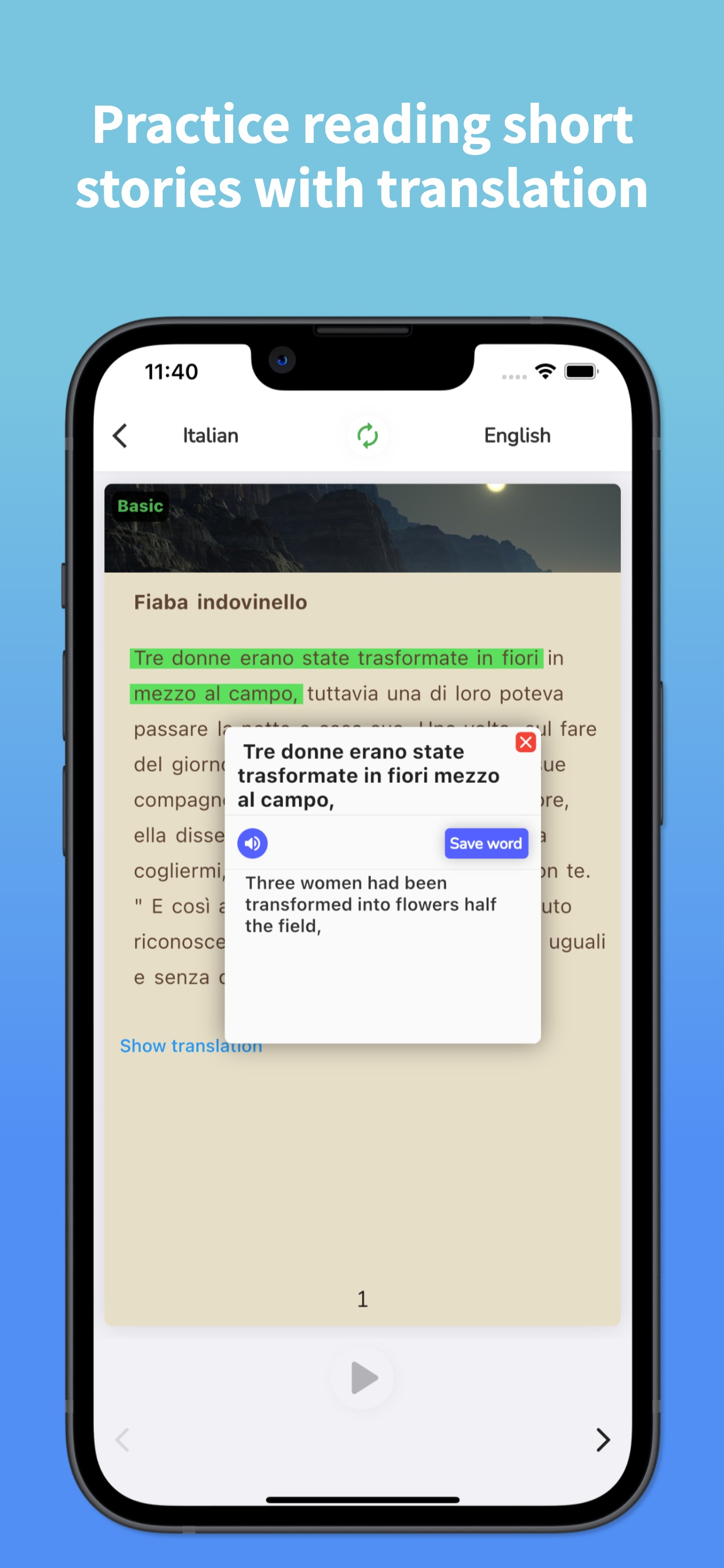 Italian Translator & Learn +
