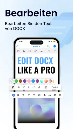 Screenshot von Office Word: Schreibprogramm auf dem iPhone 4