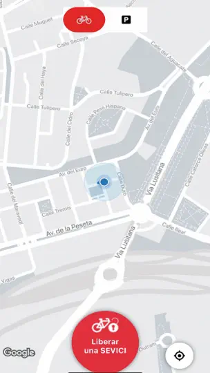 Captura de pantalla de SEVICI en iPhone 2