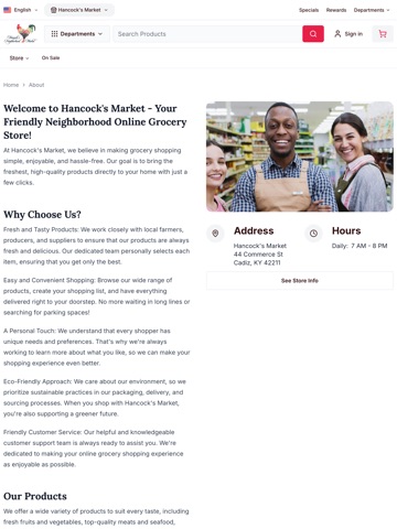 Hancock's Market iPad screenshot