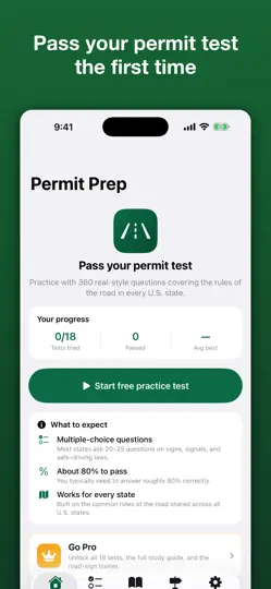 Capture d'écran de Permit Prep: DMV Test Prep sur iPhone 1