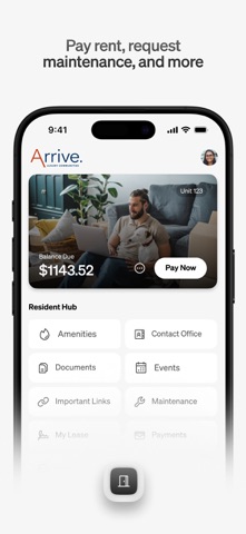 Arrive Resident iPhone screenshot