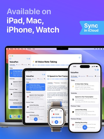 AI Note Taker – VoicePen iPad screenshot