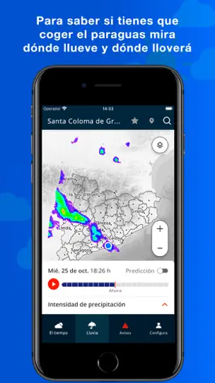 Captura de pantalla de METEOCAT en iPhone 5