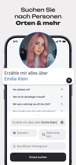 Screenshot von Deepsearch AI-Suchassistent auf dem iPhone 4