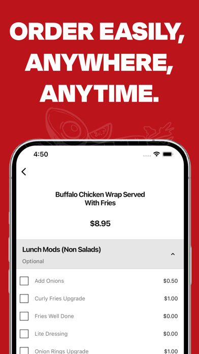 Manny's Pizza Ordering Screenshot