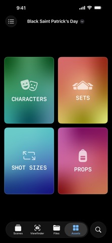 Production Shot Lists screenshot