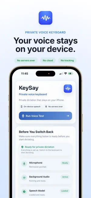 KeySay: Private Dictation screenshot 1