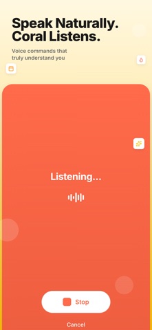 Coral: Voice AI Task Manager iPhone screenshot