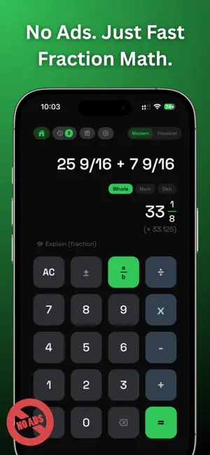 Fraction Calculator Pro screenshot 1