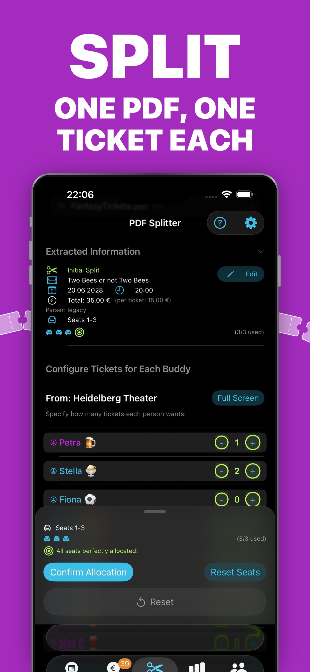 Screenshot 3 of TicketFae: Split Ticket PDFs