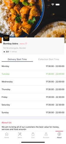 Bombay Bistro Online screenshot