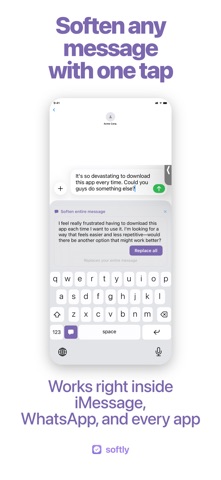 Softly: Ease your messages iPhone screenshot