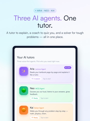 ARIA AI Tutor iPad screenshot