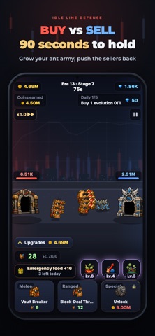 Stock War: Ant Idle Defense iPhone screenshot