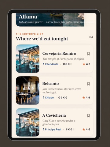 Lisbon Food Guide iPad screenshot