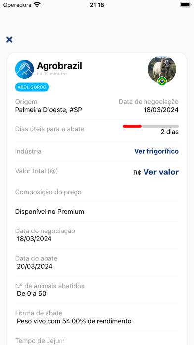AgroBrazil - preço do boi Screenshot