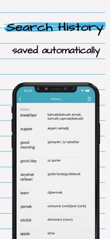 Turkish English Dictionary + iPhone screenshot