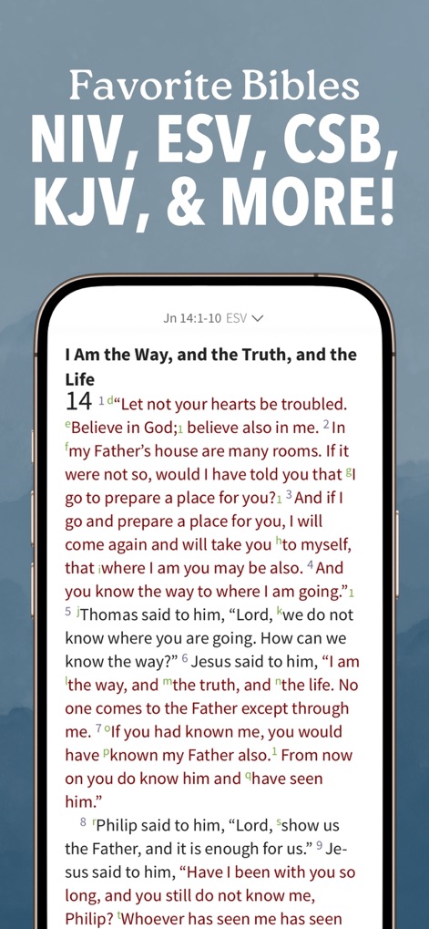 Bible App - Read & Study Daily - Users can seamlessly switch between popular Bible versions like ESV and NIV, ensuring access to preferred texts for daily reading.