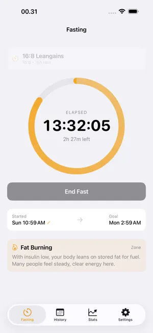Fasting Tracker: 16:8 Timer screenshot 1