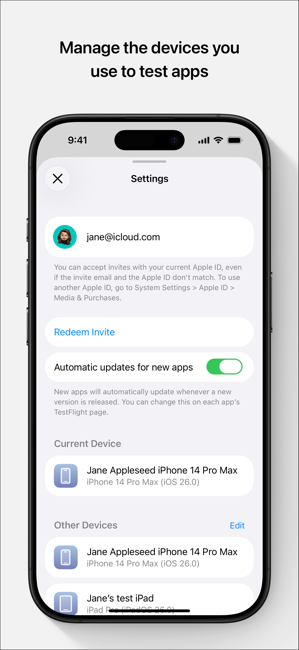 TestFlight Screenshot