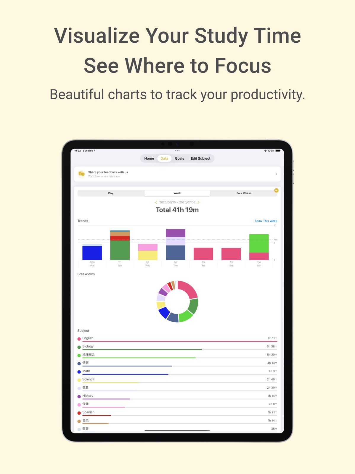 Retime: Study Timer & Planner ipad screenshot 3