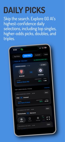 GG AI Football Predictions iPhone screenshot