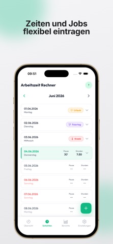 Stunden Rechner: Zeiterfassung screenshot