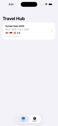 Travel Hub - Trip Info screenshot