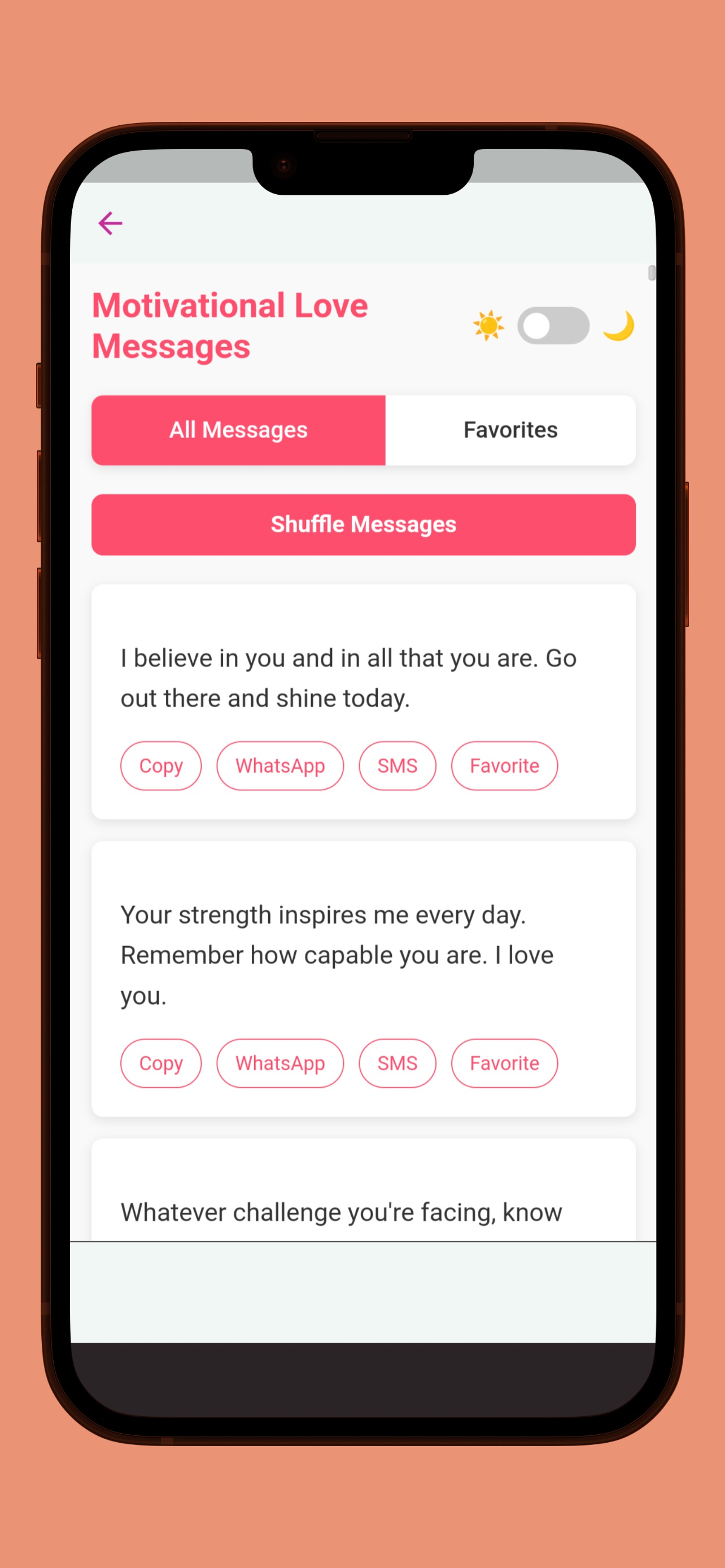 Romantic love messages.