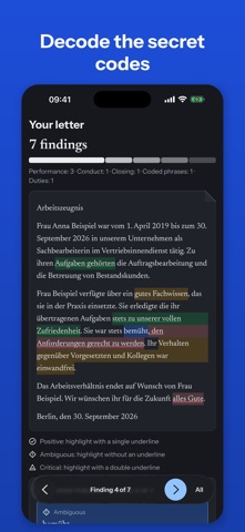 Arbeitszeugnis-Decoder screenshot 4