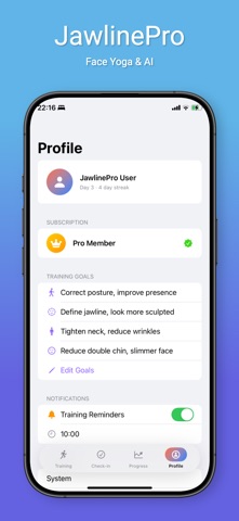 JawlinePro: Face Yoga & AI iPhone screenshot