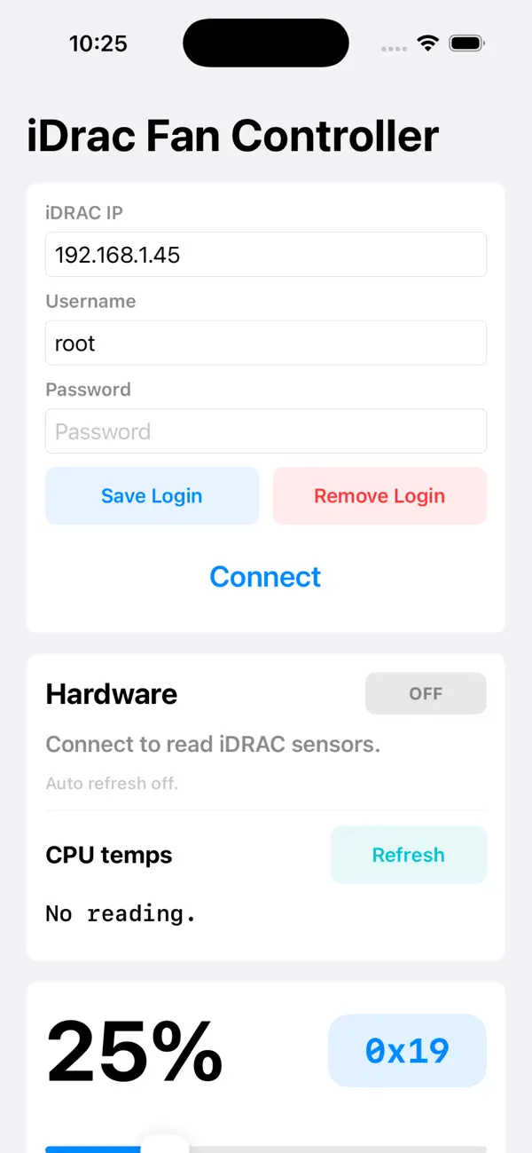 Screenshot #1 pour iDrac Fan Controller