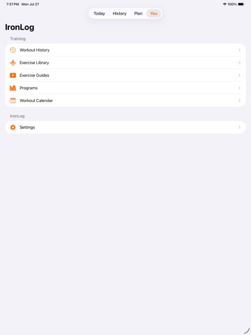 IronLog: Workout Log iPad screenshot