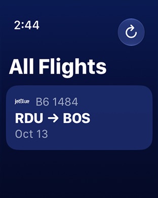 JetBlue: official Apple Watch preview 1 (opens full image in a new tab)