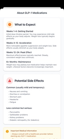 GLP-1 Weight Loss Calculator screenshot