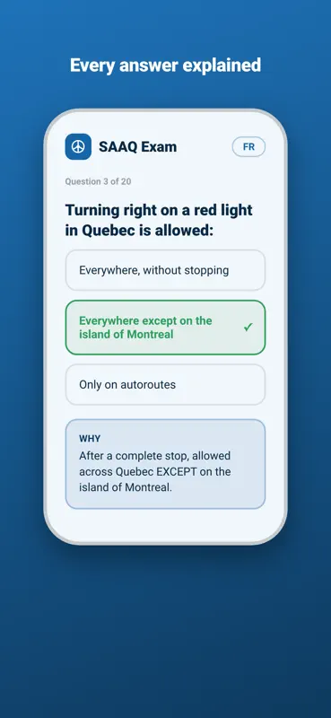Examen SAAQ - Pratique 2026 screenshot 2 of 5